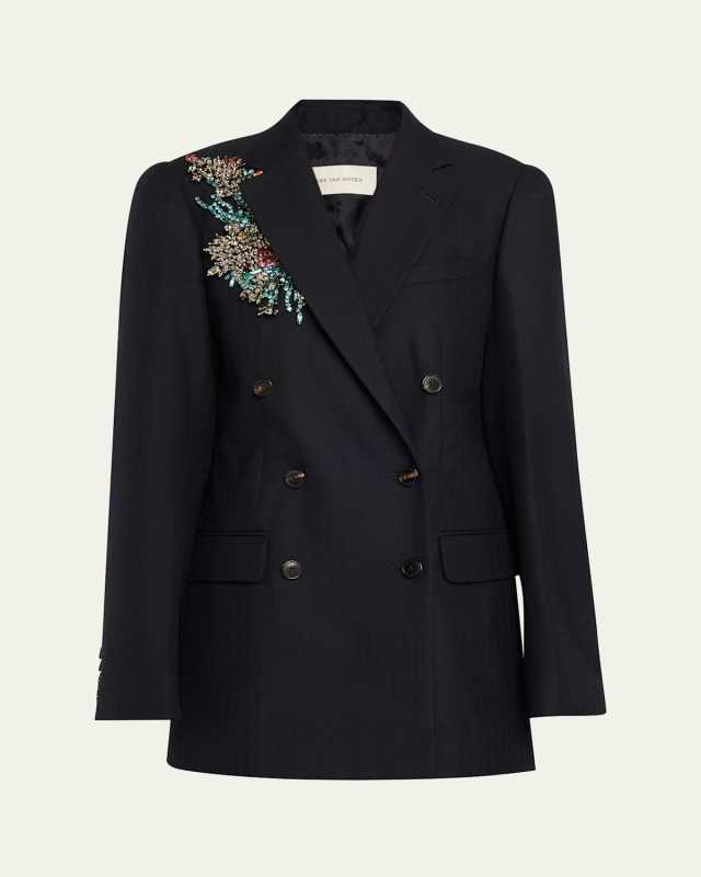 Bafy Embellished Double-Breasted Blazer Jacket